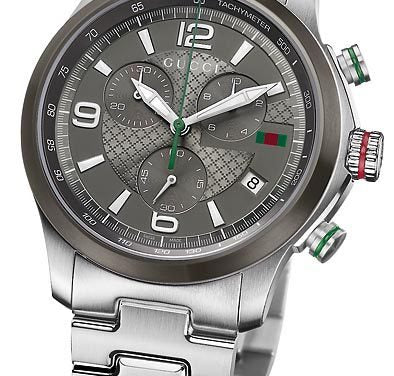 Gucci G Timeless Chronograph Grey Dial Silver Steel Strap Watch For Men - YA126238