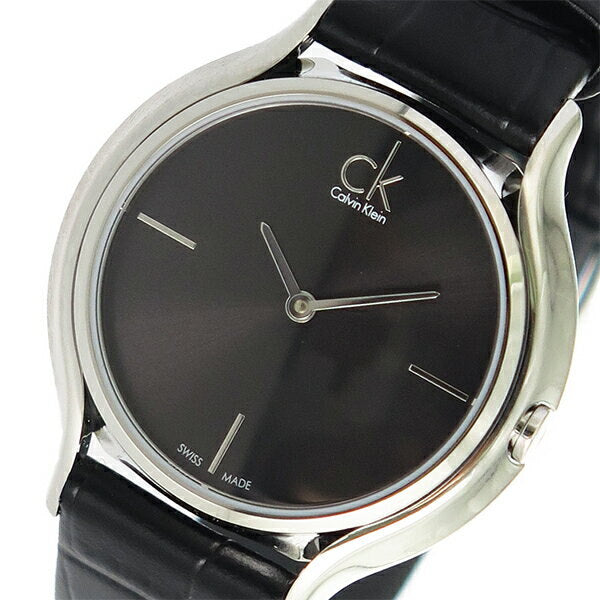 Calvin Klein Skirt Black Dial Black Leather Strap Watch for Women - K2U231C1