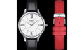 Tissot Bella Ora Round White Dial Black Leather Strap Watch For Women - T103.210.16.018.00