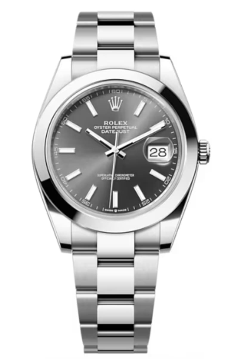Rolex Datejust 41 Oyster Grey Dial Oystersteel Strap Watch for Men - M126300-0007