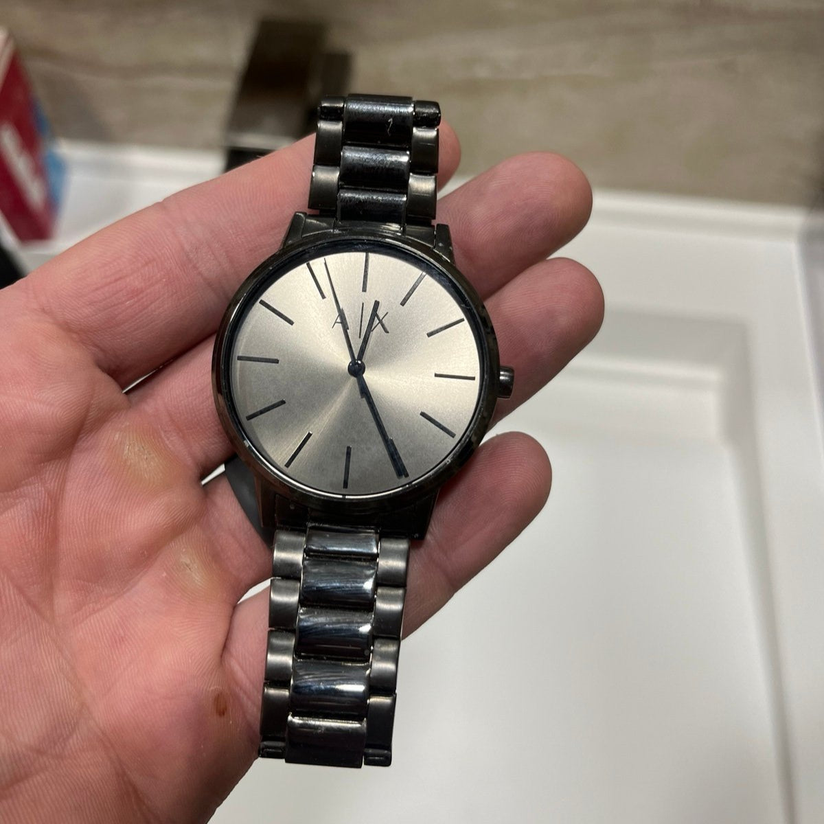 Armani Exchange Cayde Analog Grey Dial Grey Steel Strap Watch For Men - AX2722