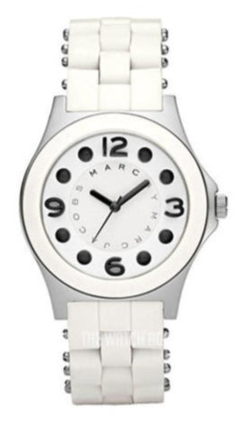 Marc Jacobs Perry White Dial White Silicone Strap Watch for Women - MBM2533