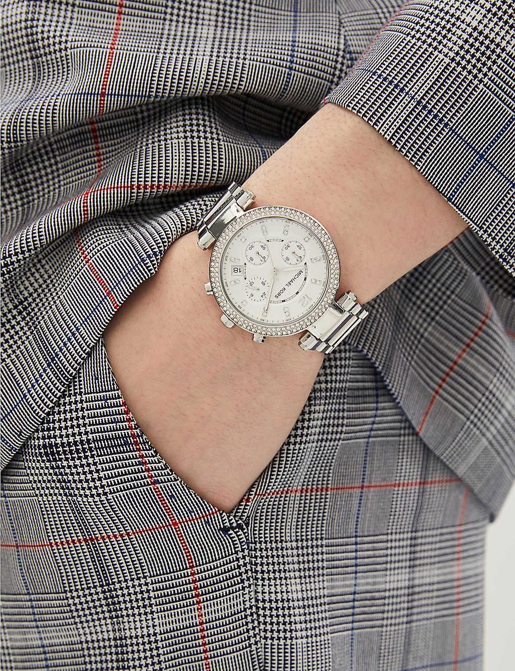 Michael Kors Parker Silver Dial Silver Steel Strap Watch for Women - MK5353