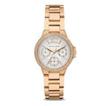 Michael Kors Mini Camille Chronograph White Dial Rose Gold Steel Strap Watch For Women - MK6844