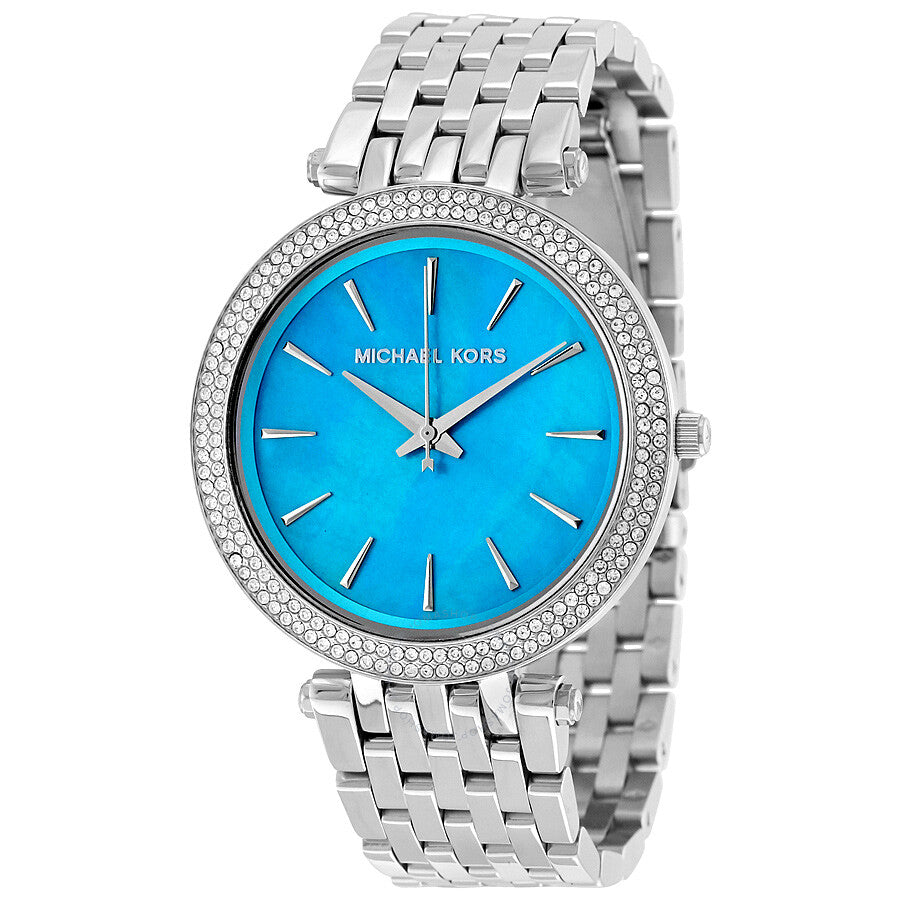 Michael Kors Darci Mother of Pearl Blue Dial Silver Steel Strap Watch for Women - MK3515