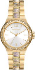 Michael Kors Lenox Three Hand Silver Dial Gold Steel Strap Watch For Women - MK7361
