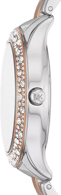 Michael Kors Liliane Quartz Mother of Pearl White Dial Two Tone Steel Strap Watch For Women - MK1048