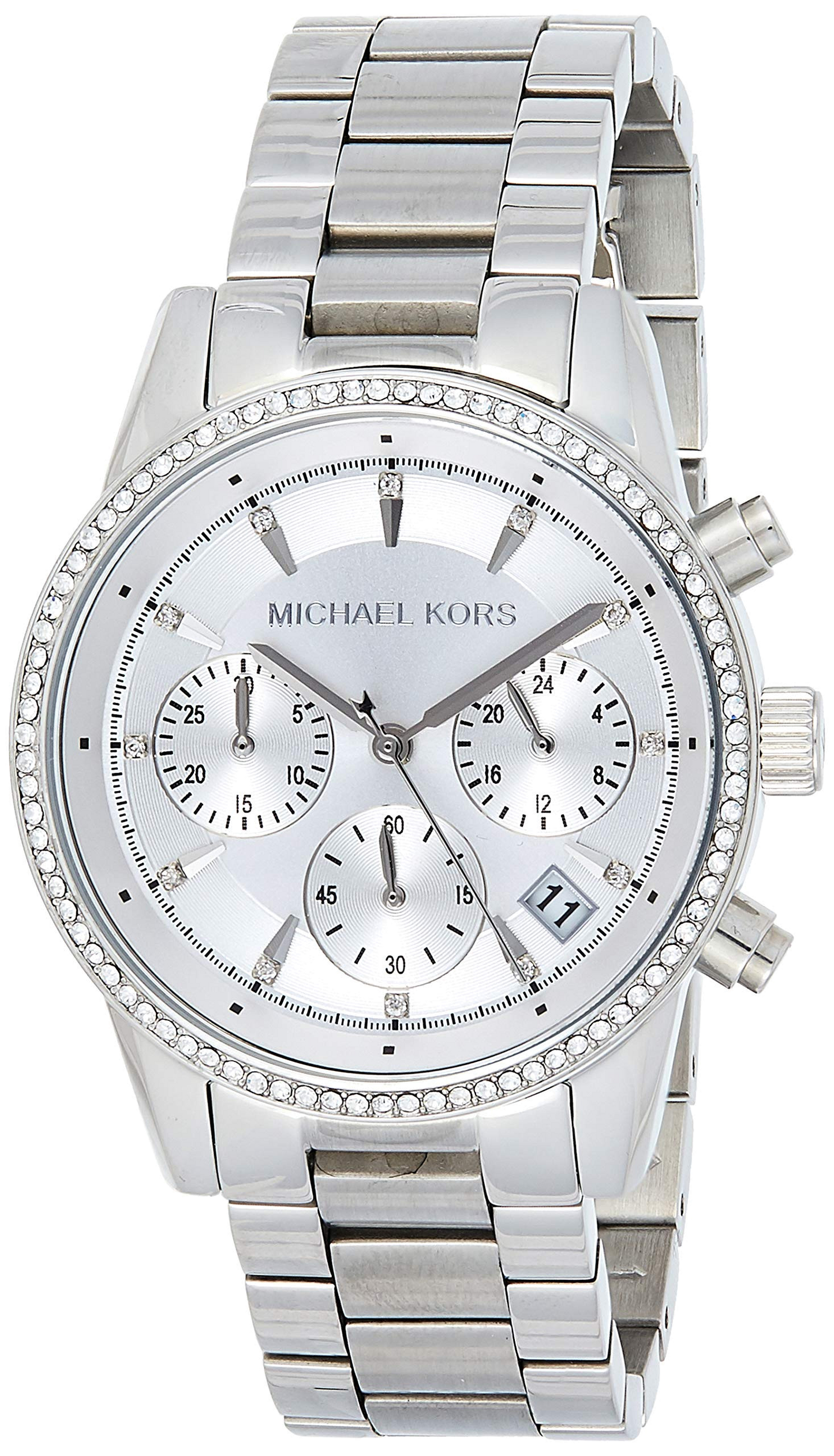 Michael Kors Ritz Silver Dial Silver Steel Strap Watch for Women - MK6428