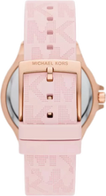 Michael Kors Mini Lennox Three-Hand Rose Gold Dial Pink Silicone Strap Watch For Women - MK7282