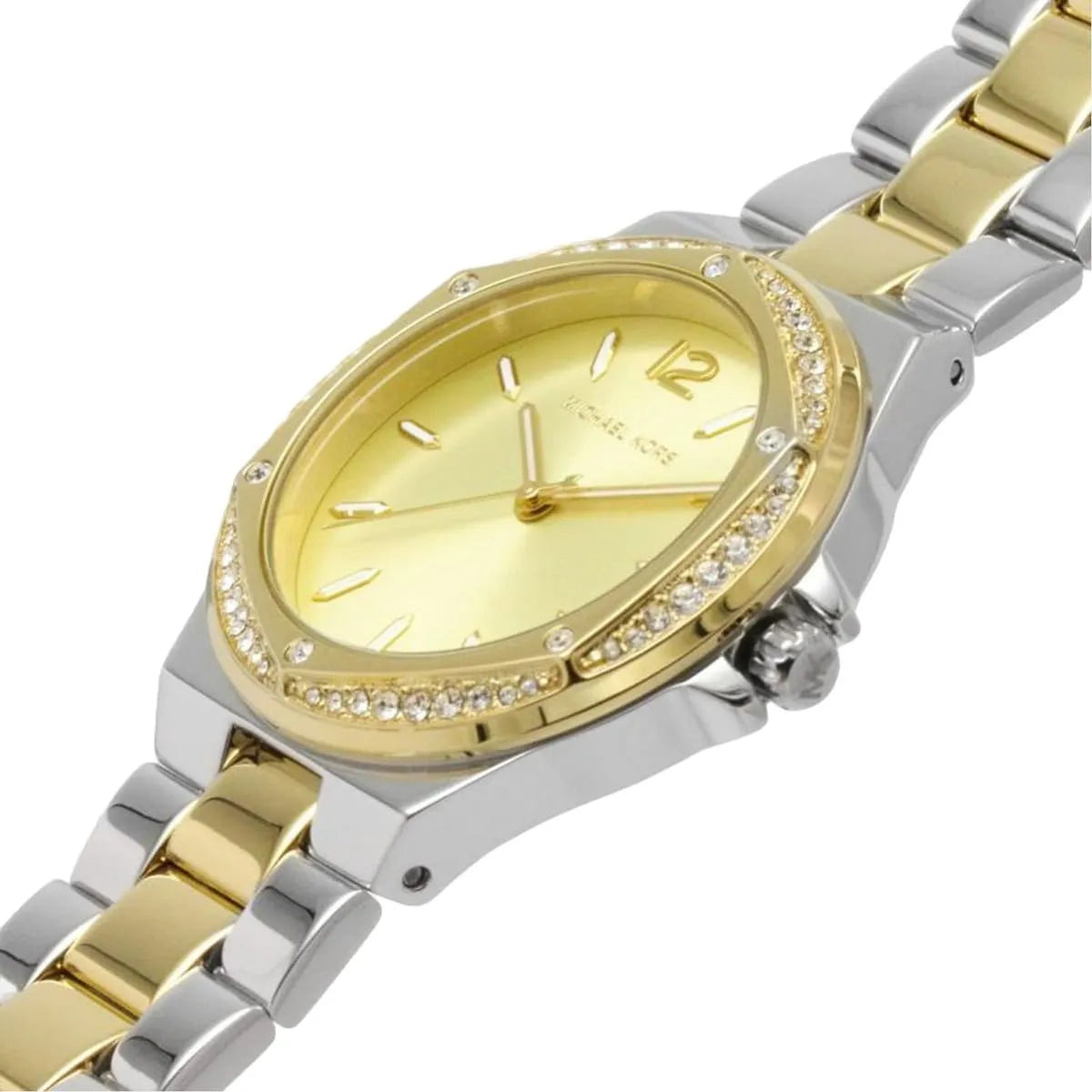 Michael Kors Lennox Three-Hand Gold Dial Two Tone Steel Strap Watch For Women - MK6988