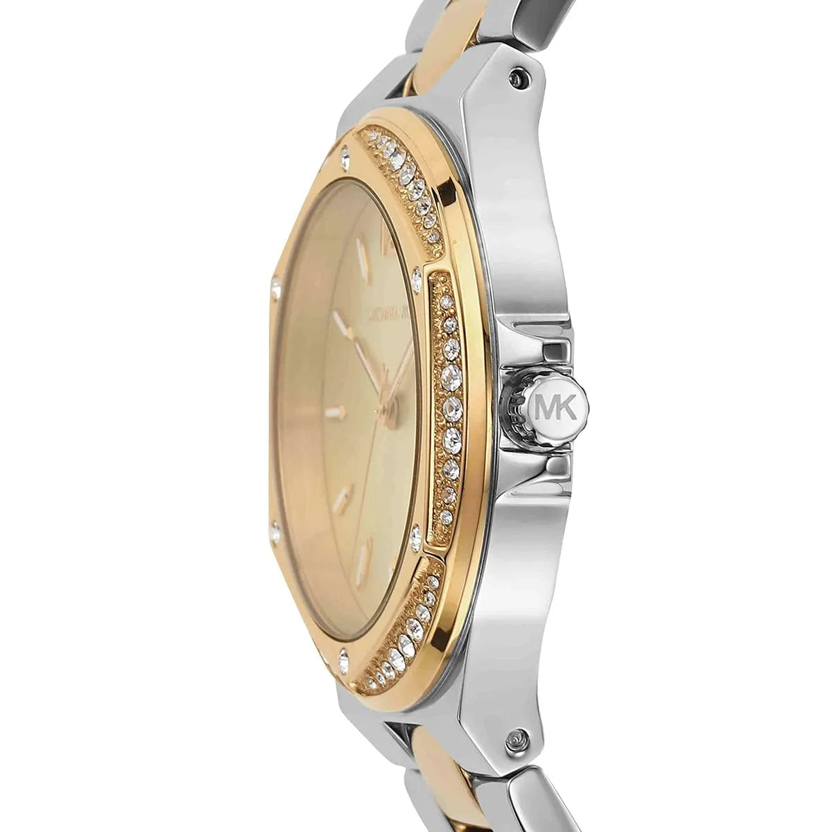 Michael Kors Lennox Three-Hand Gold Dial Two Tone Steel Strap Watch For Women - MK6988