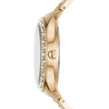 Michael Kors Liliane Mother of Pearl White Dial Gold Steel Strap Watch For Women - MK4555