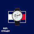 Tommy Hilfiger Lexor Silver Dial Black Leather Strap Watch For Men - 1791489