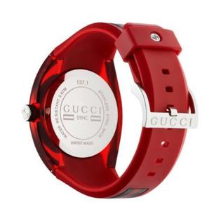 Gucci Sync XXL Quartz Red Dial Red Rubber Strap Unisex Watch - YA137103