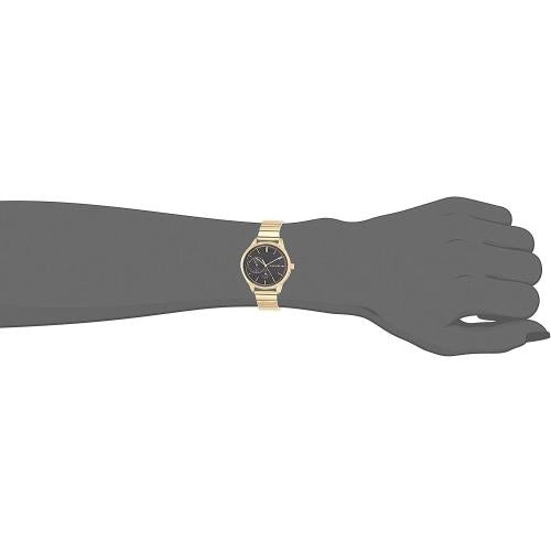Tommy Hilfiger Brooke Black Dial Gold Steel Strap Watch for Women - 1782019