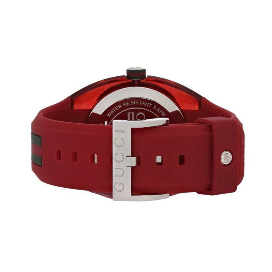 Gucci Sync XXL Quartz Red Dial Red Rubber Strap Unisex Watch - YA137103