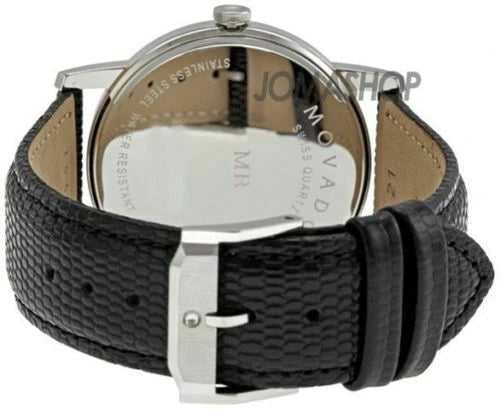 Movado Museum Blue Dial Black Leather Strap Watch For Men - 2100009