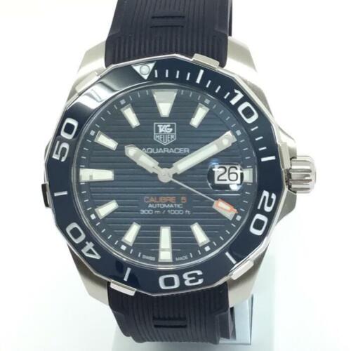 Tag Heuer Aquaracer Calibre 5 Blue Dial Blue Silicone Strap Watch for Men - WAY211C.FT6155
