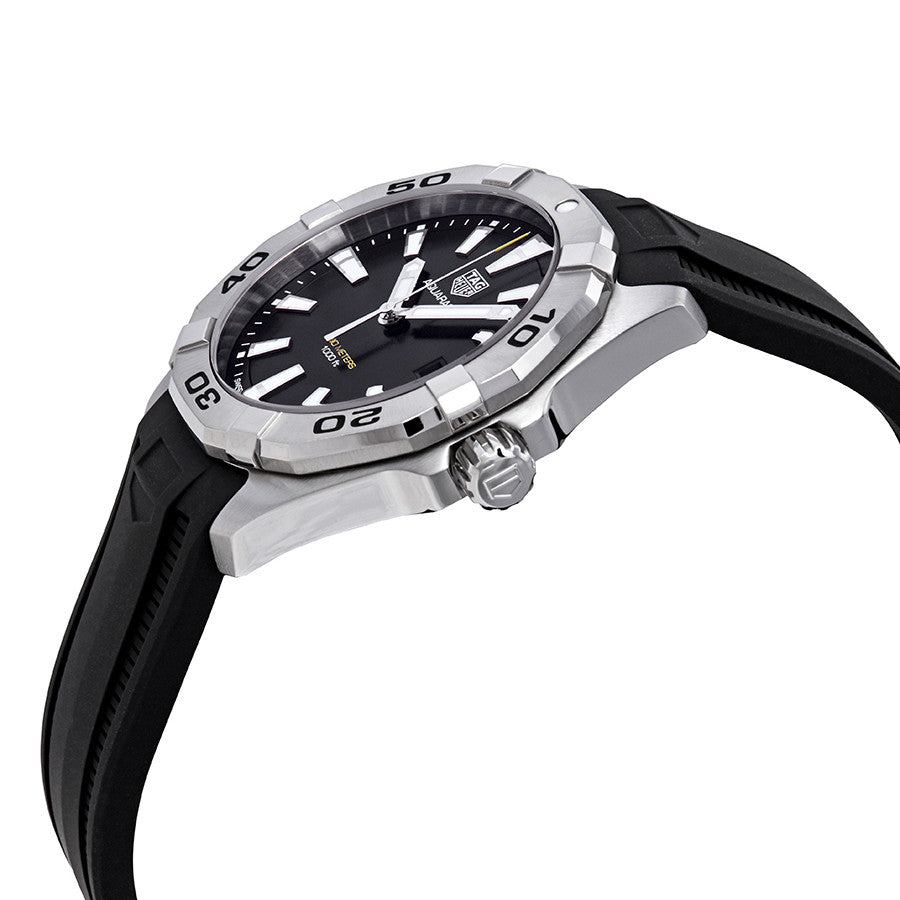 Tag Heuer Aquaracer Quartz Black Dial Black Rubber Strap Watch for Men - WBD1110.FT8021