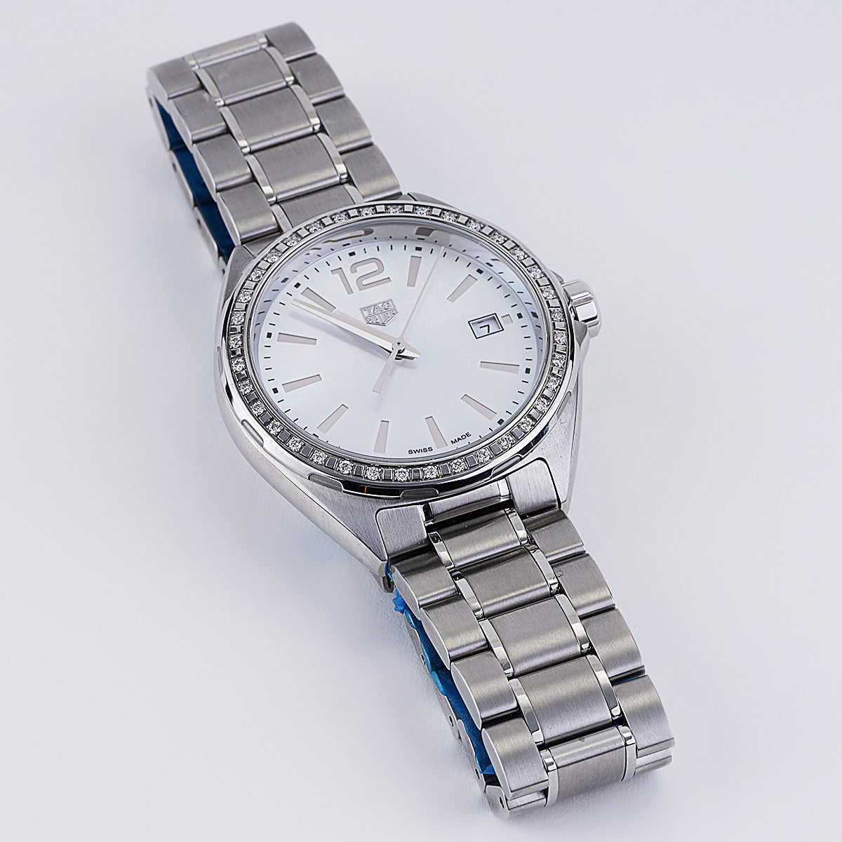 Tag Heuer Formula 1 Diamonds Mother of Pearl White Dial Silver Steel Strap Watch for Women - WBJ141A.BA0664