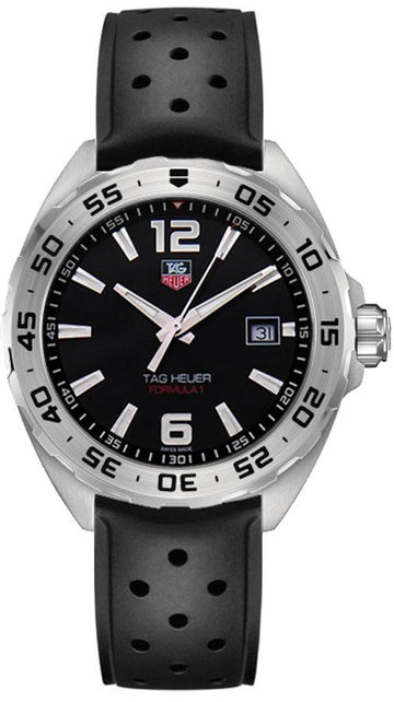 Tag Heuer Formula 1 Quartz Black Dial Black Rubber Strap Watch for Men - WAZ1112.FT8023