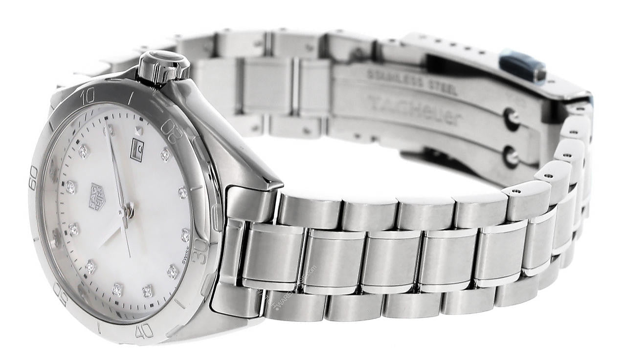 Tag Heuer Formula 1 Diamonds Mother Of Pearl White Dial Silver Steel Strap Watch for Women - WBJ1419.BA0664