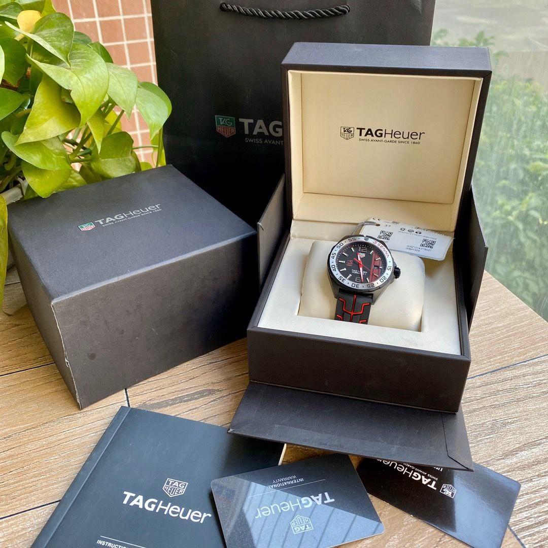 Tag Heuer Formula 1 Senna Special Edition Black Dial Two Tone Rubber Strap Watch for Men - WAZ1014.FT8027