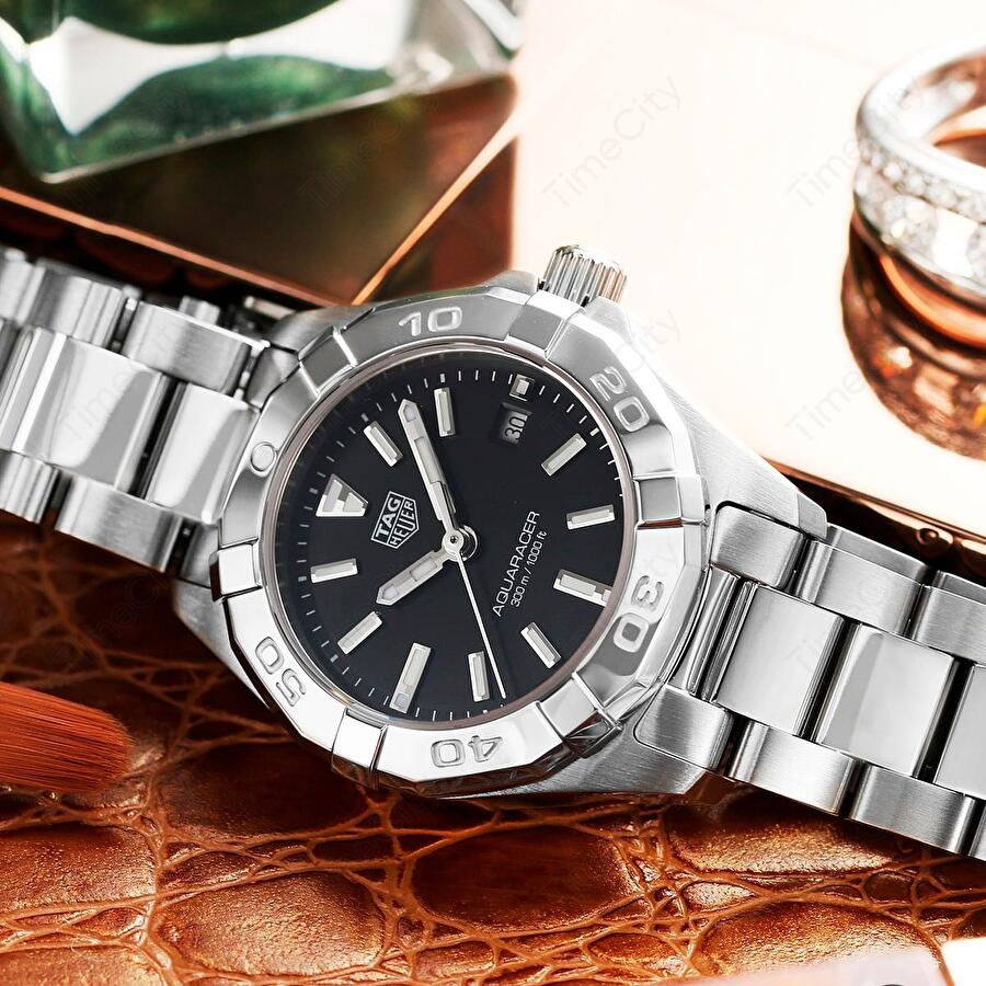 Tag Heuer Aquaracer Quartz Black Dial Silver Steel Strap Watch for Women - WBD1410.BA0741