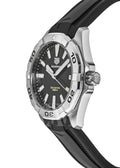 Tag Heuer Aquaracer Quartz Black Dial Black Rubber Strap Watch for Men - WBD1110.FT8021