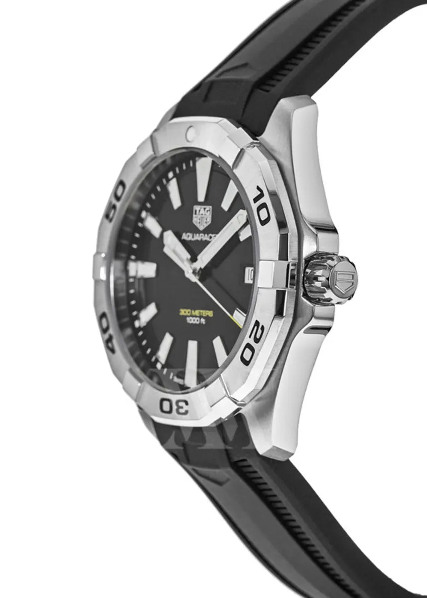 Tag Heuer Aquaracer Quartz Black Dial Black Rubber Strap Watch for Men - WBD1110.FT8021