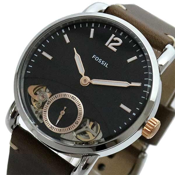 Fossil The Commuter Twist Black Dial Brown Leather Strap Watch for Men - ME1165