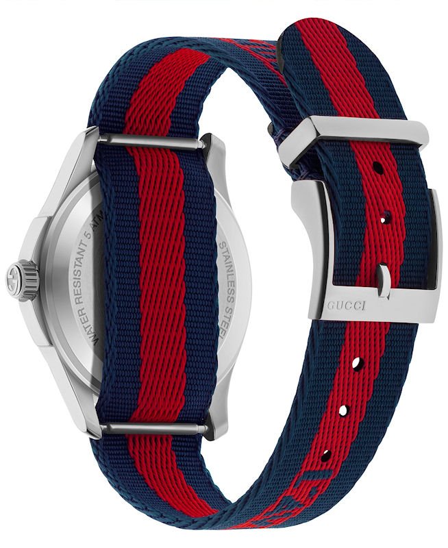 Gucci G Timless Le Marche Des Merveilles Blue & Red Dial Blue & Red Nylon Strap Unisex Watch - YA126495
