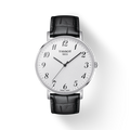 Tissot Everytime Large White Dial Black Leather Strap Watch For Men - T109.610.16.032.00