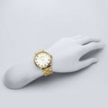 Marc Jacobs Baker White Dial Gold Steel Strap Watch for Women - MBM3440