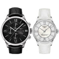 Tissot T Classic Chemin Des Tourelles Chronograph Black Dial Black Leather Strap Watch For Men - T099.427.16.058.00
