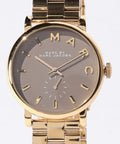 Marc Jacobs Baker Grey Dial Gold Steel Strap Watch for Women - MBM3281