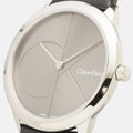 Calvin Klein Minimal Grey Dial Black Leather Strap Watch for Men - K3M221C3