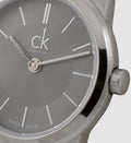 Calvin Klein Minimal Grey Dial Silver Mesh Bracelet Watch for Women - K3M23124