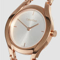 Calvin Klein Class White Dial Rose Gold Steel Strap Watch for Women - K6R23626
