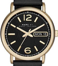 Marc Jacobs Fergus Black Dial Black Leather Strap Watch for Women - MBM8651