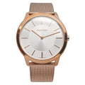 Calvin Klein Minimal White Dial Rose Gold Mesh Bracelet Watch for Men - K3M21626
