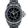 Chanel J12 Quartz Ceramic Black Dial Black Steel Strap Watch for Women - J12 H0682