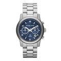 Michael Kors Hunger Stop 100 Series Navy Blue Dial Silver Steel Strap Watch for Women - MK5814