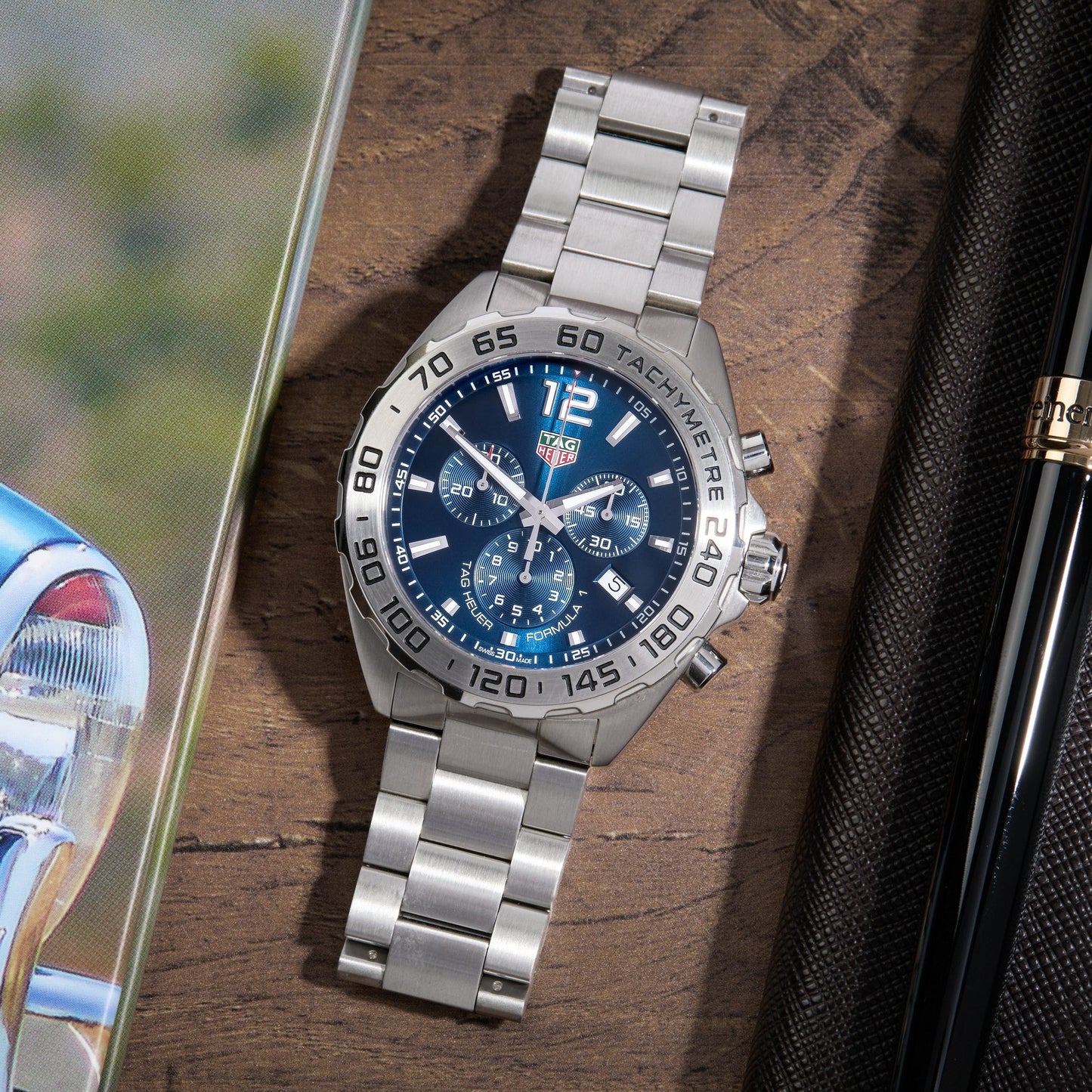 Tag Heuer Formula 1 Chronograph Blue Dial Silver Steel Strap Watch for Men - CAZ101K.BA0842