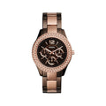 Fossil Stella Multifunction Brown Dial Two Tone Steel Strap Watch for Women - ES4079