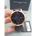 Tommy Hilfiger Kane Chronograph Quartz Blue Dial Brown Leather Strap Watch for Men - 1791399
