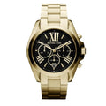 Michael Kors Bradshaw Black Dial Gold Steel Strap Watch for Women - MK5739