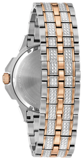 Bulova Octova Crystal Silver Dial Two Tone Steel Strap Watch for Men - 98C133