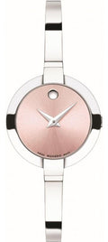 Movado Bela Museum Pink Dial Silver Steel Strap Watch For Women - 0606596