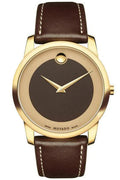 Movado Museum Classic Brown Dial Brown Leather Strap Watch For Men - 0606880